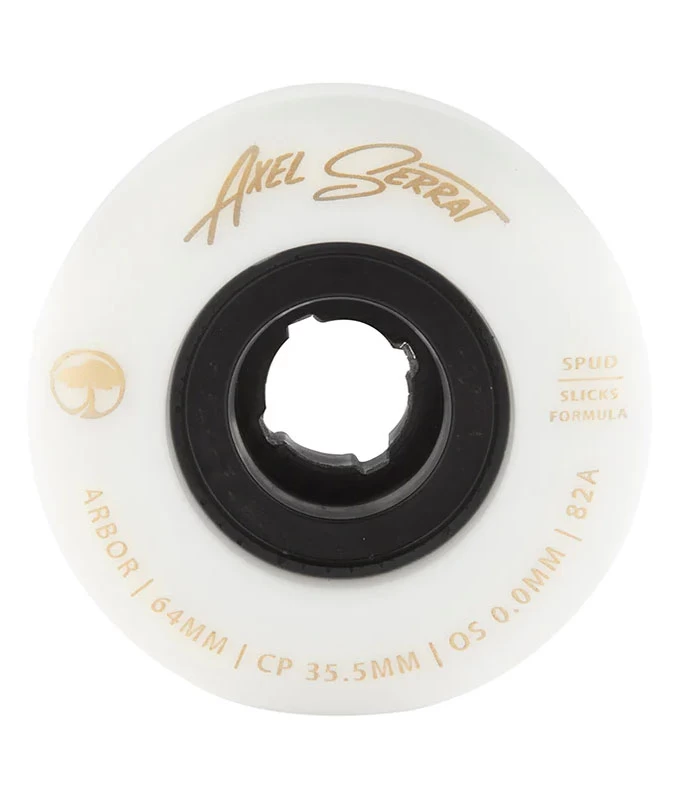 Arbor Wheels - Spud Axel Serrat White - 64mm 82a 3 Arbor Wheels - Spud Axel Serrat White - 64mm 82a