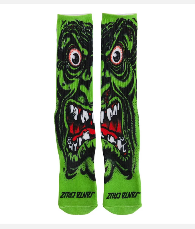 Santa Cruz - Roskopp Face Mens Crew Socks Green - Socks 3 Santa Cruz - Roskopp Face Mens Crew Socks Green - Socks