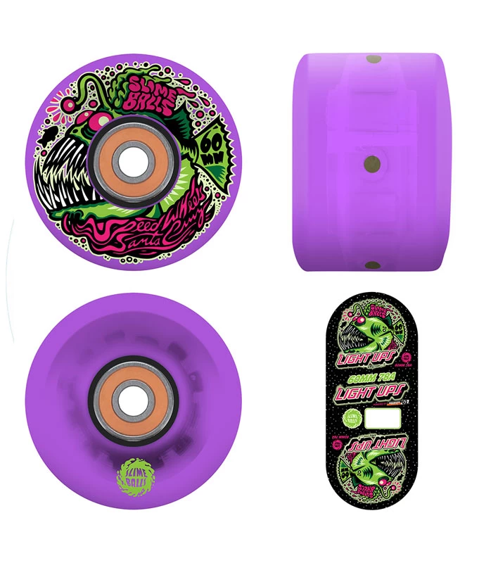 Slime Balls - Angler Light Ups OG Slime Purple LED - 60mm X 78a 3 Slime Balls - Angler Light Ups OG Slime Purple LED - 60mm X 78a