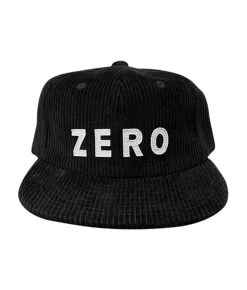 Zero - Army Corduroy Felt Applique Strapback Black - Hat