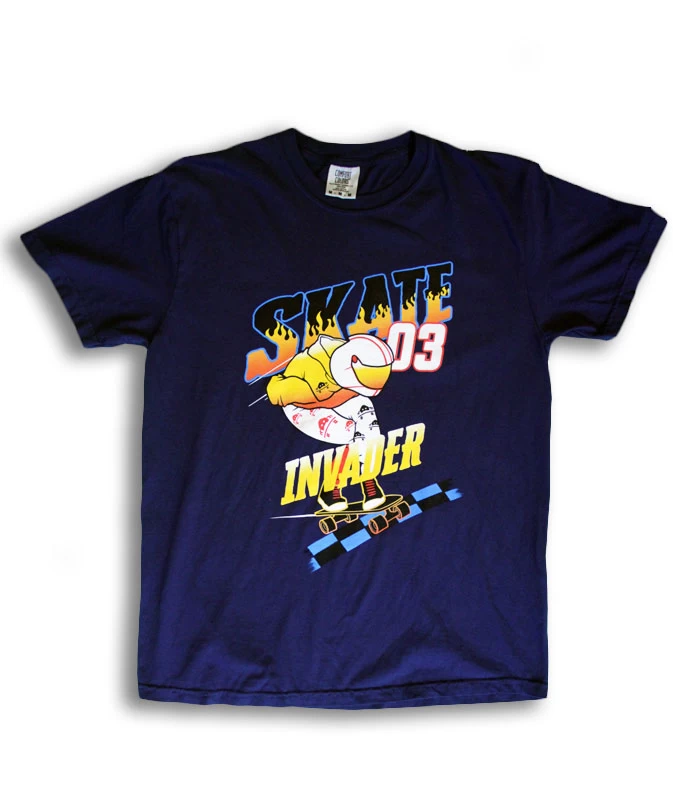 Skate Invaders - Speed Invaders T-Shirt - Navy Blue 3 Skate Invaders - Speed Invaders T-Shirt - Navy Blue